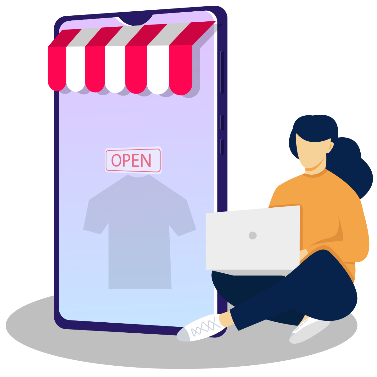 Personal shopper working on laptop